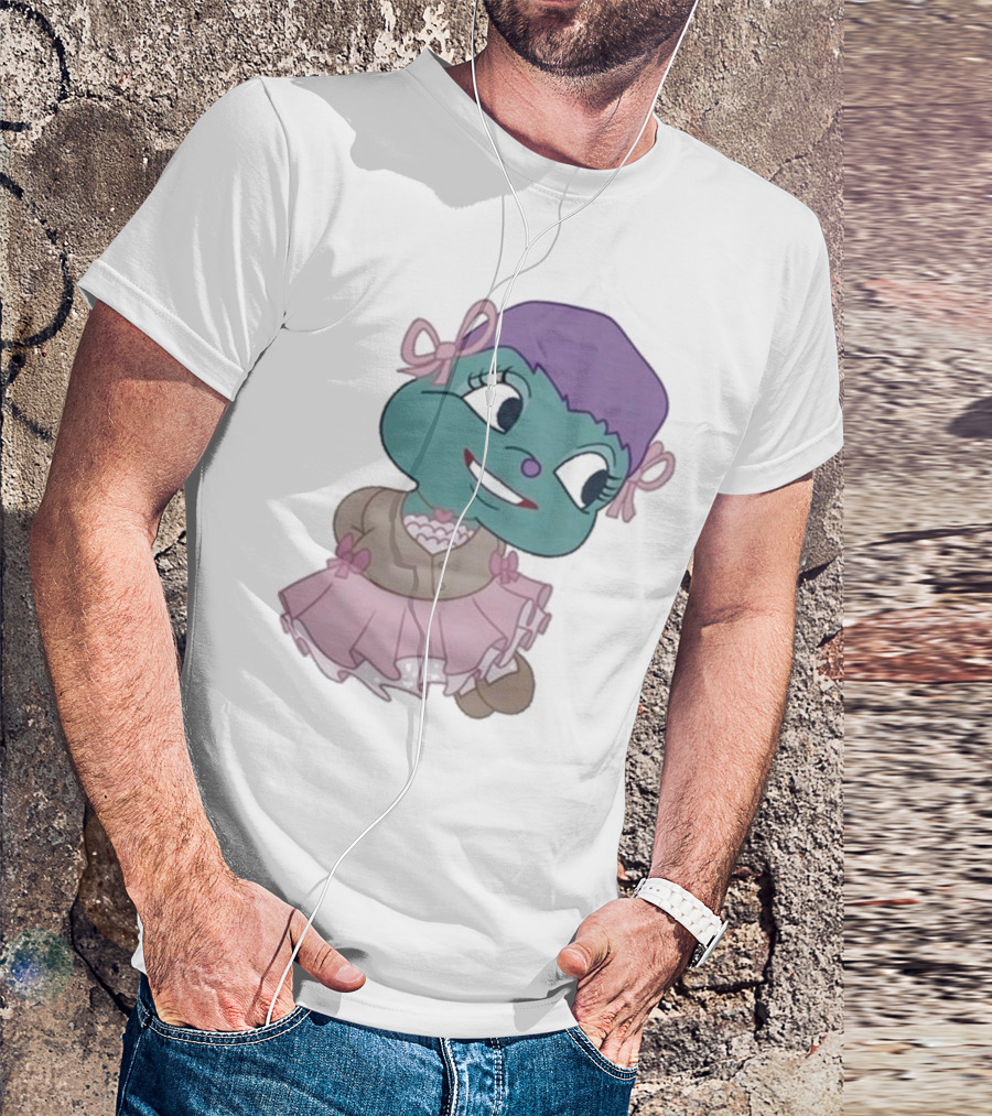 Samantha Yve Bb Coquette Cartoon Character With Purple Hair And Pink T-Shirt