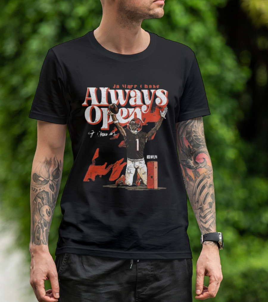 Ja’Marr Chase Always Open Cincinnati NFLPA Signature T-Shirt