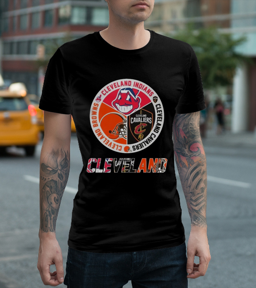 Cleveland Indians Cleveland Browns Cleveland Cavaliers Circle T-Shirt