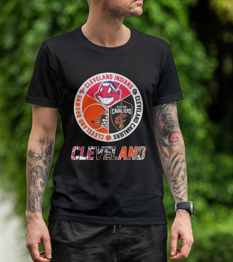 Cleveland Indians Cleveland Browns Cleveland Cavaliers Circle T-Shirt