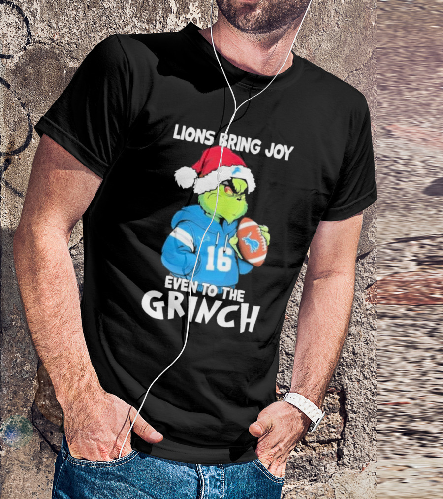 Lions Bring Joy Even To The Grinch Detroit Football 16 T-Shirt