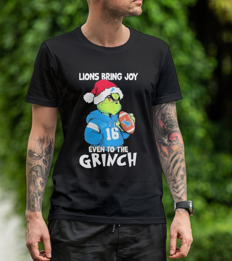 Lions Bring Joy Even To The Grinch Detroit Football 16 T-Shirt