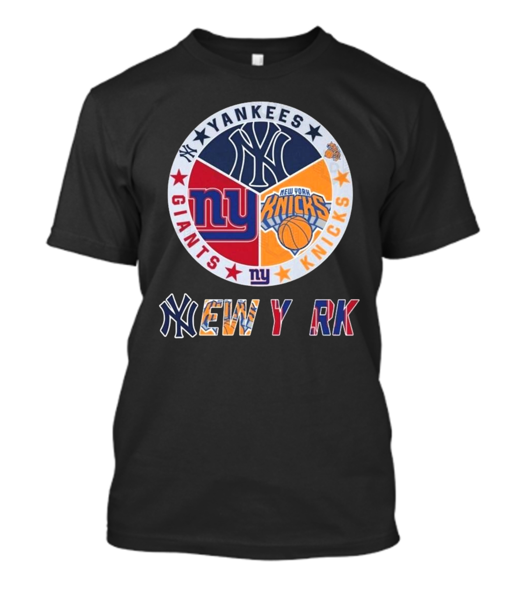 New York Yankees Giants Knicks Circle Yankees Giants Knicks New York T-Shirt