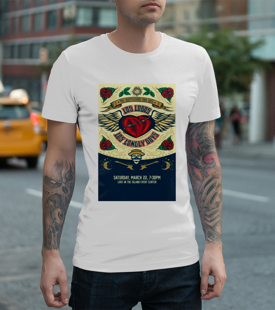 Los Lobos Los Lonely Boys Brotherhood Tour 2025 Welch MN March 22 Live Event Center T-Shirt