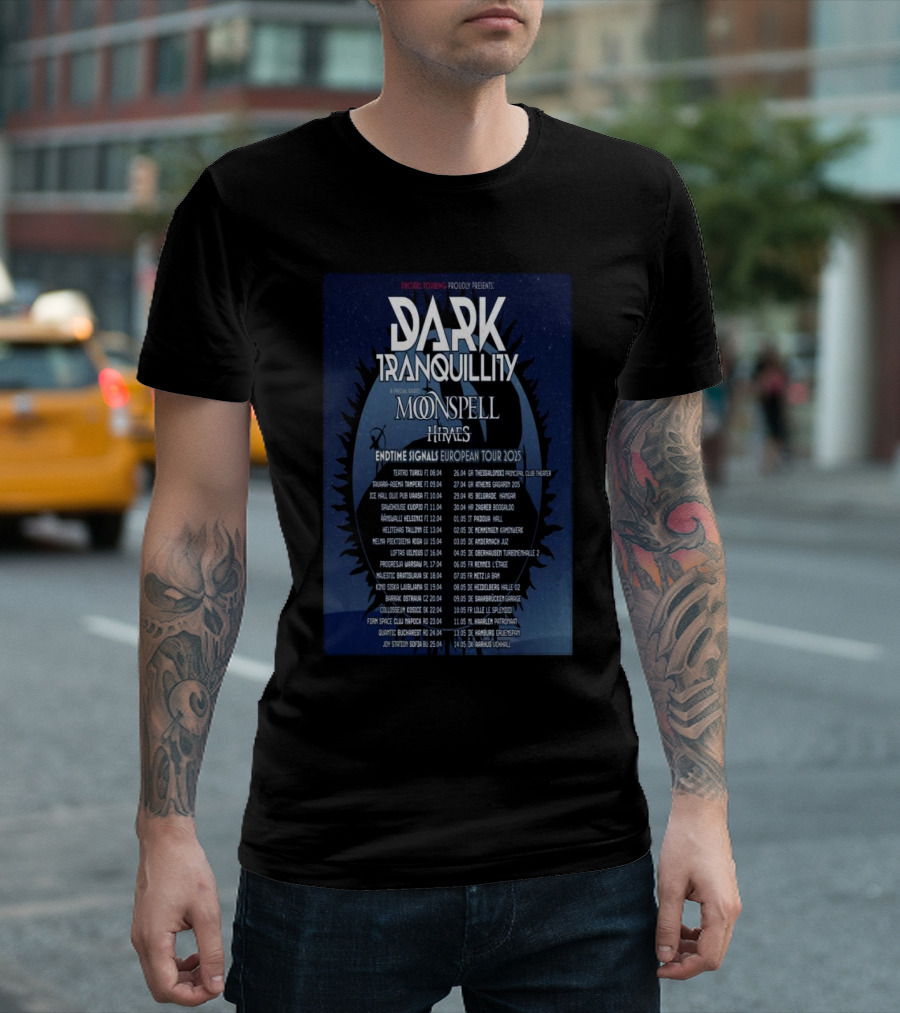 Dark Tranquillity Moonspell Endtime Signals European Tour 2025 Concert Dates T-Shirt