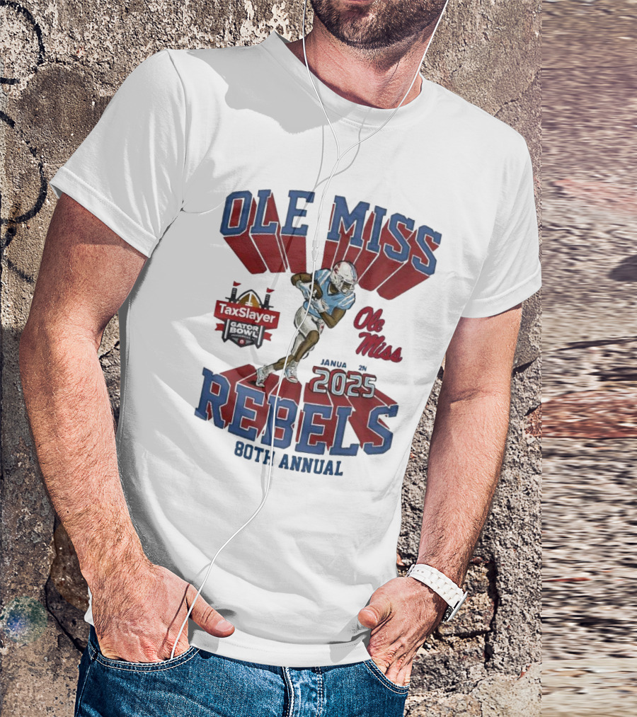 Ole Miss Rebels TaxSlayer Gator Bowl 2025 80th Annual T-Shirt