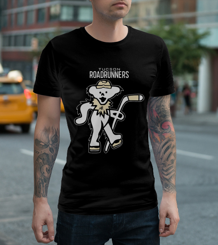 Tucson Roadrunners 2025 Grateful Dead Night Hockey Bear T-Shirt