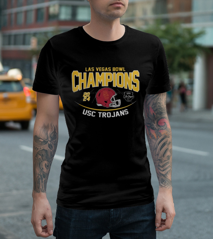 USC Trojans 2024 Las Vegas Bowl Champions SRS Distribution T-Shirt
