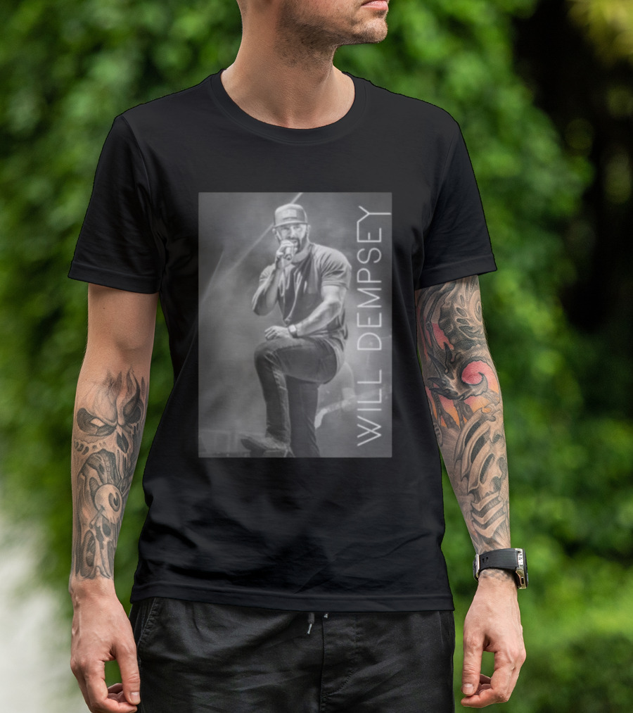 Will Dempsey Live Concert Performance Black And White Image T-Shirt