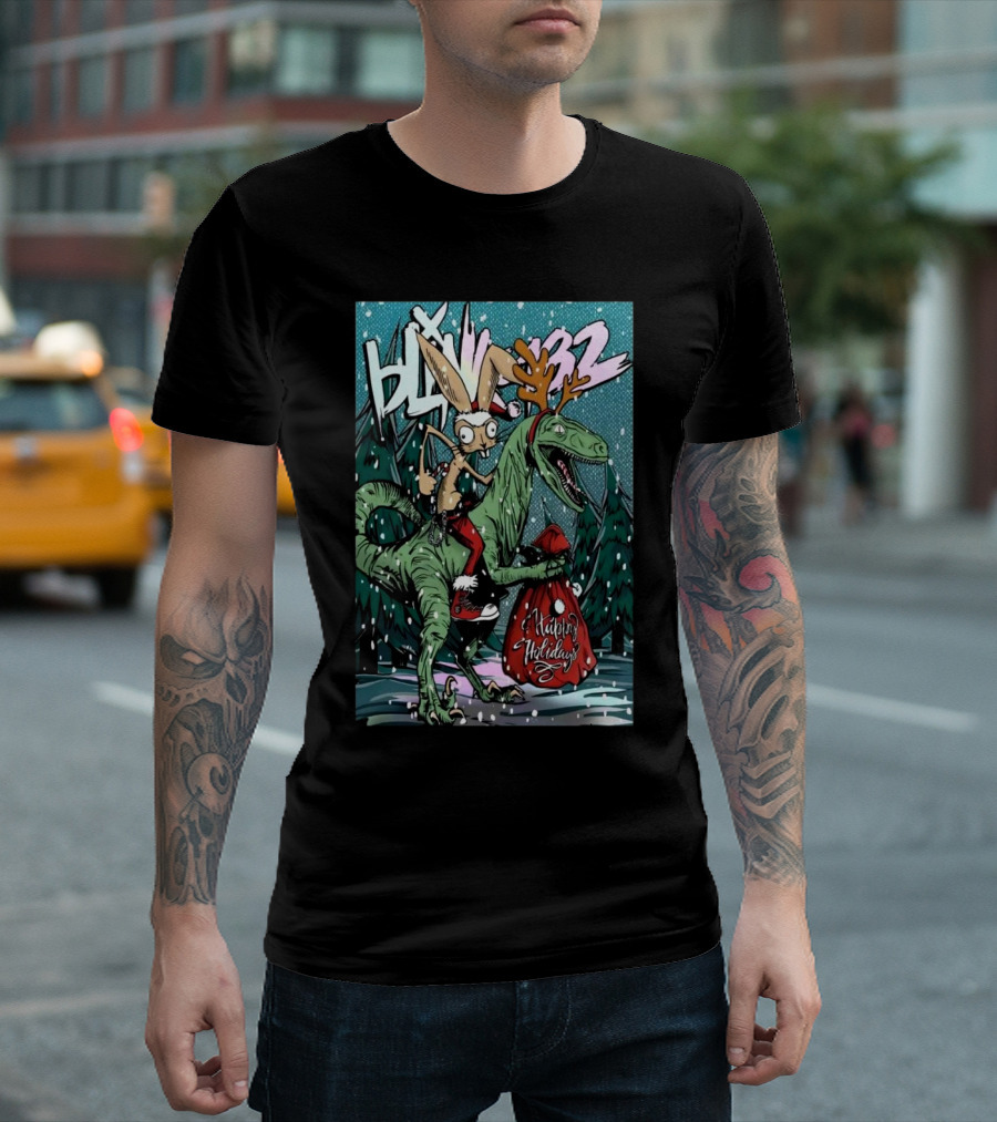 Blink-182 T-Rex Reindeer Happy Holidays Christmas T-Shirt