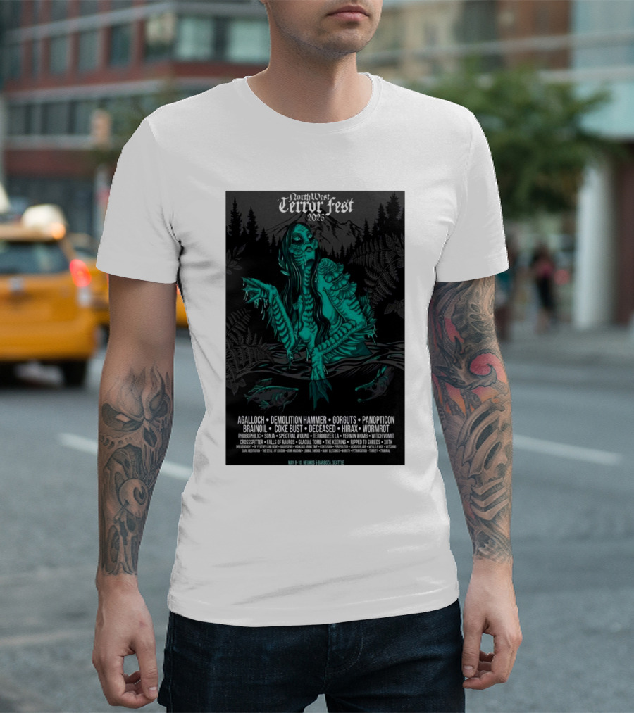 Northwest Terror Fest 2025 Seattle May 8-10 Featuring Agalloch Demolition Hammer Gorguts Panopticon Wormrot Neumos Barboza T-Shirt