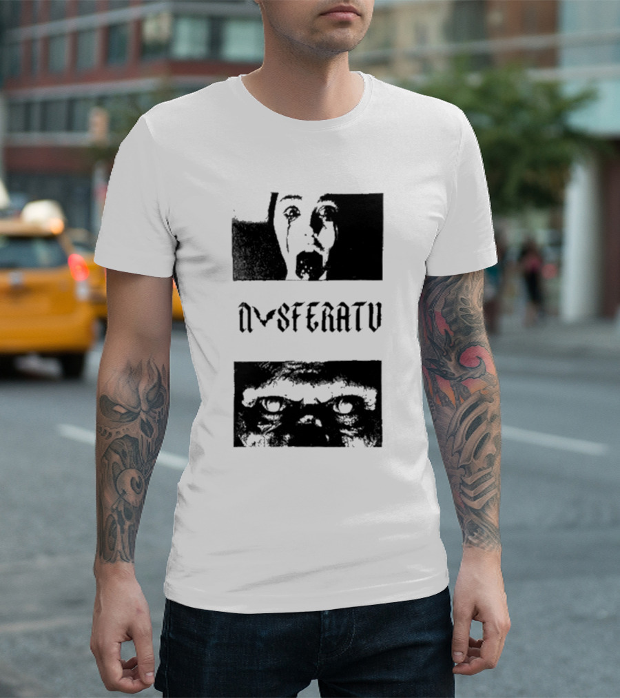 Nosferatu Horror Face Design with San Antonio Sharpist Influence T-Shirt