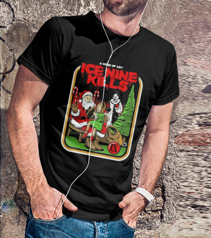 A Work Of Art Ice Nine Kills Gory Storybook Christmas Santa 2024 IX T-Shirt