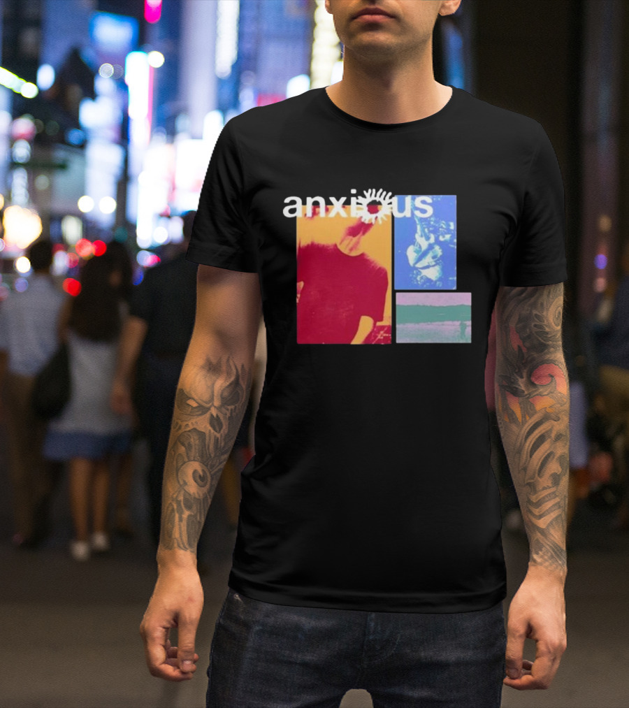 Anxious Red Blue Purple Collage T-Shirt