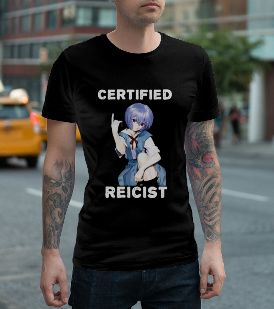 CERTIFIED REICIST REI AYANAMI EVA BLUE HAIR SCHOOL UNIFORM T-Shirt