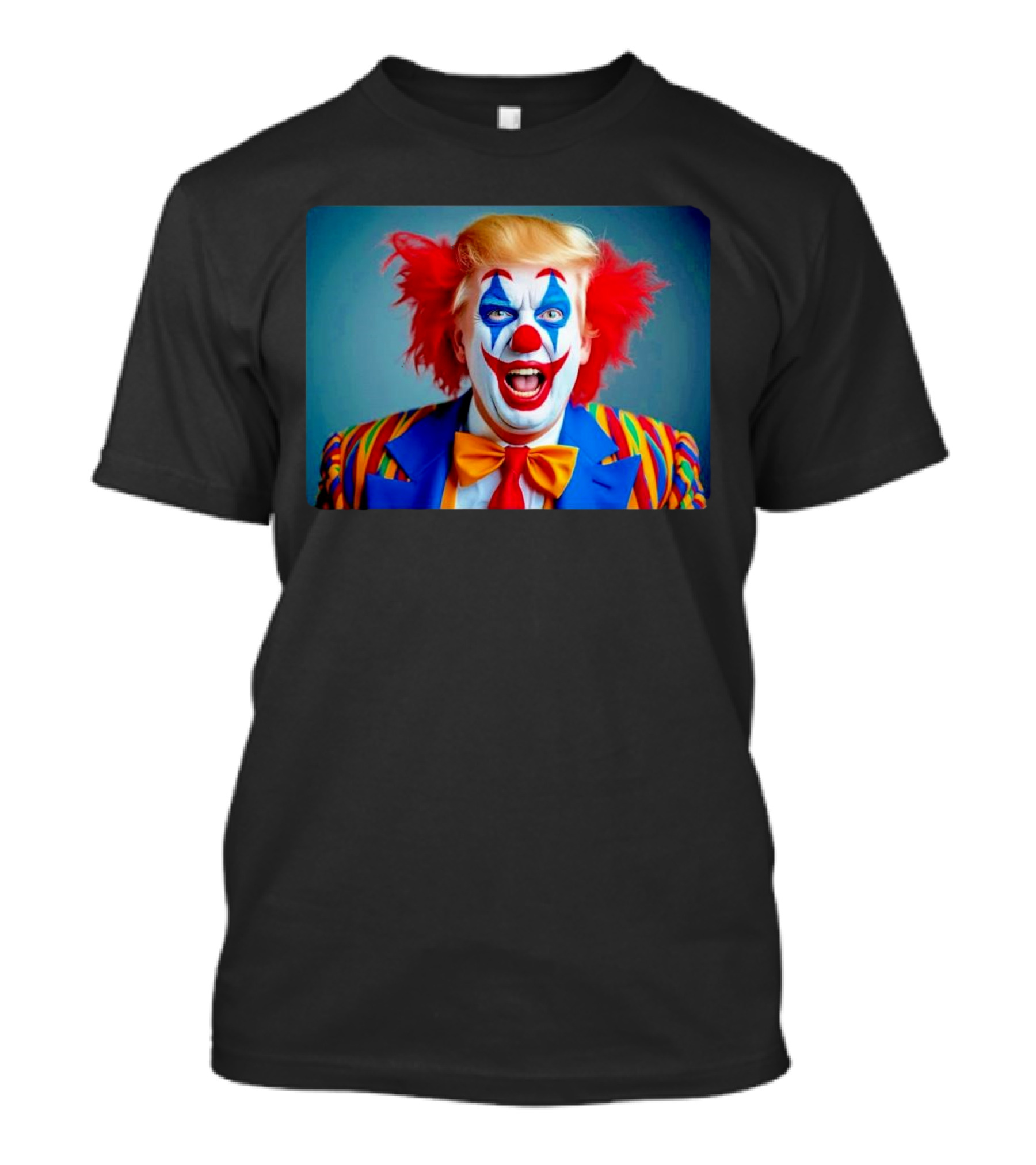 Clown Circus Donald Trump Colorful Costume Red Hair Makeup T-Shirt