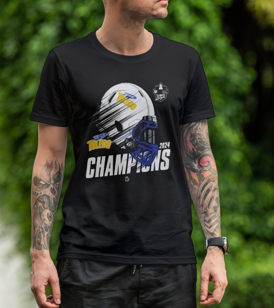 Toledo Rockets Football Champions 2024 GameAbove Sports Bowl Helmet NCAAF Bowl Games T-Shirt