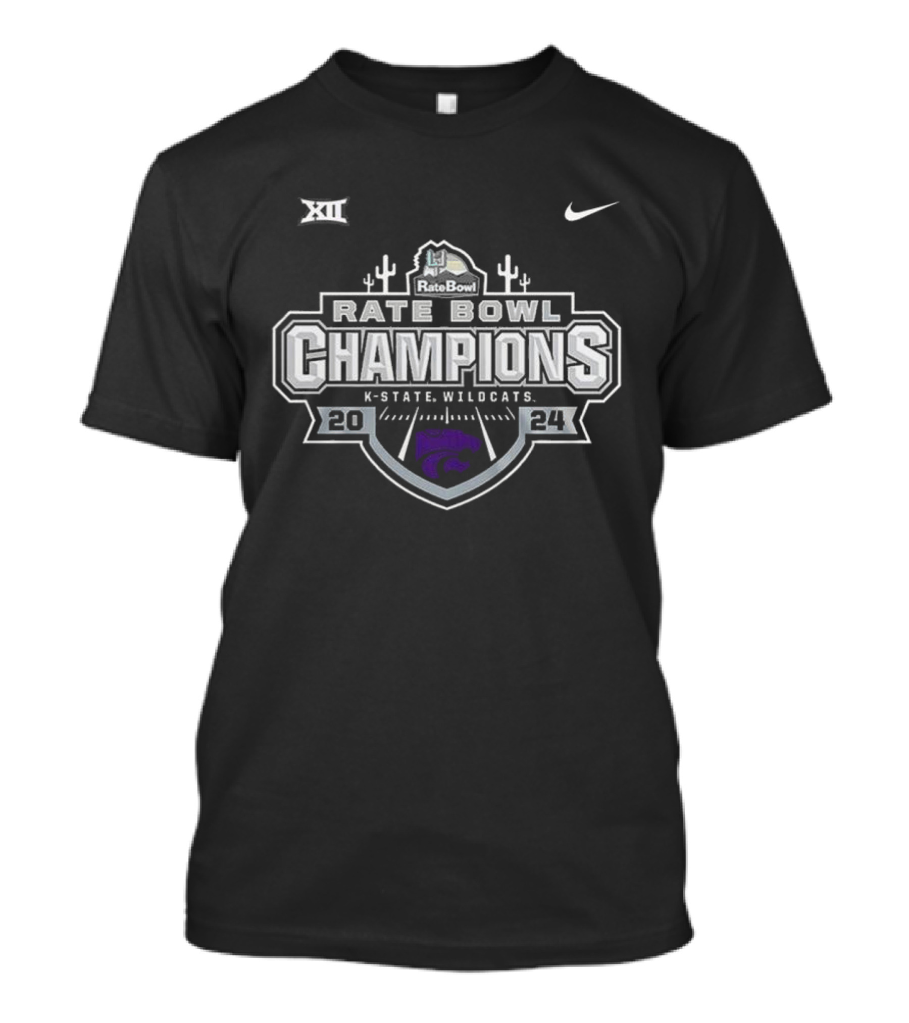 Kansas State Wildcats Rate Bowl Champions 2024 XII T-Shirt