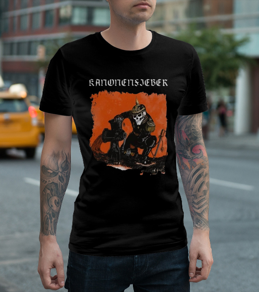 Kanonenfieber Urkatastrophe 2024 Skeletal Soldier With Cannon And Spiked Helmet T-Shirt