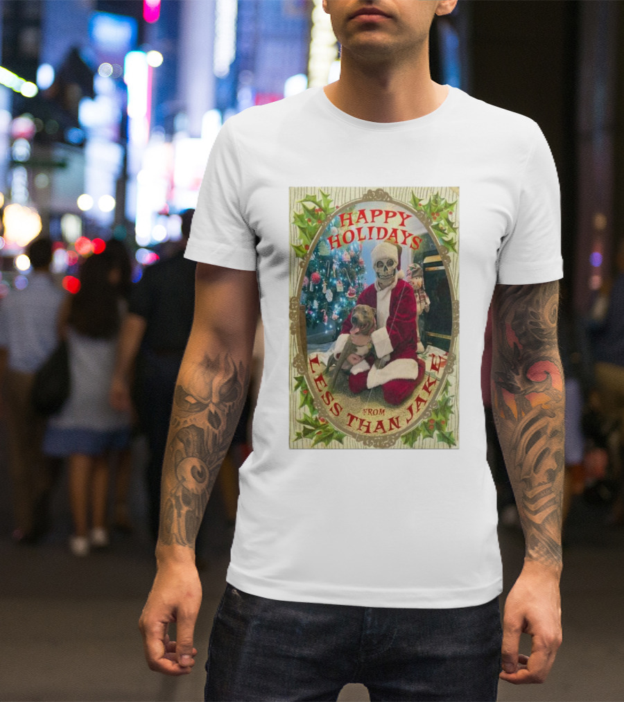 Happy Holidays From Less Than Jake Santa Skeleton Christmas Tree T-Shirt