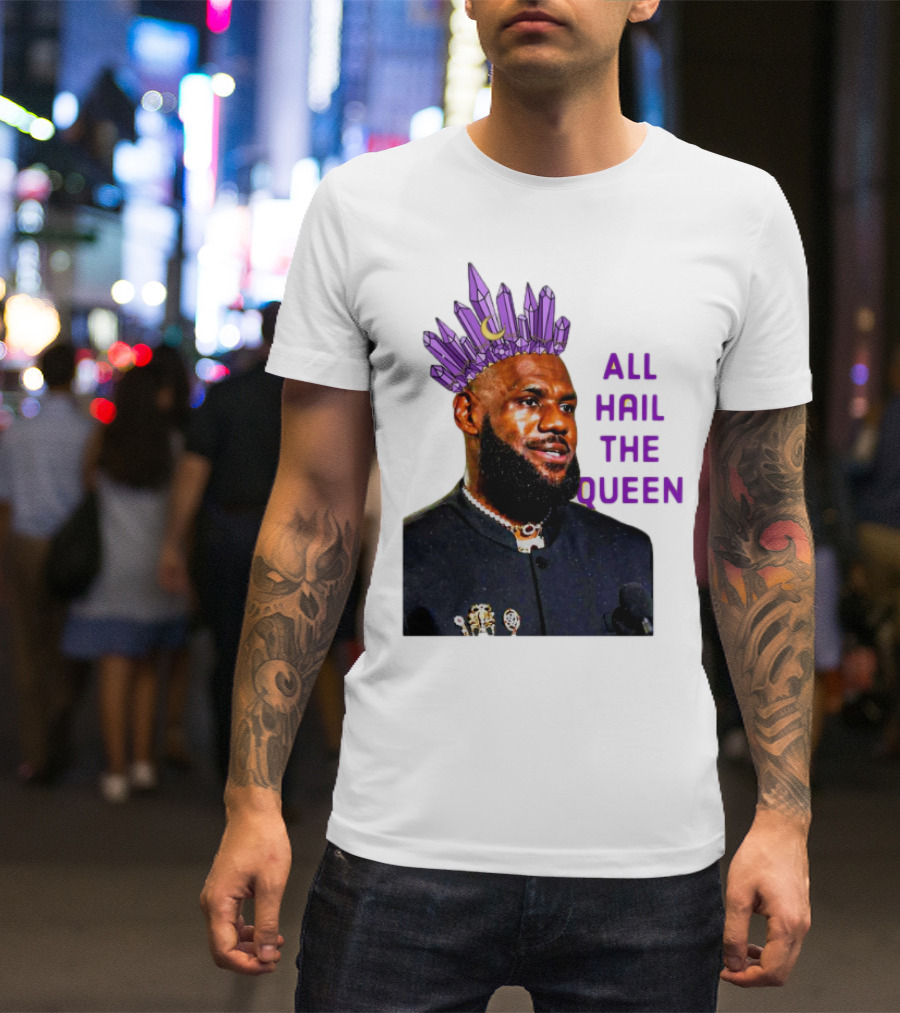 LeBron James All Hail The Queen Purple Crystal Crown T-Shirt
