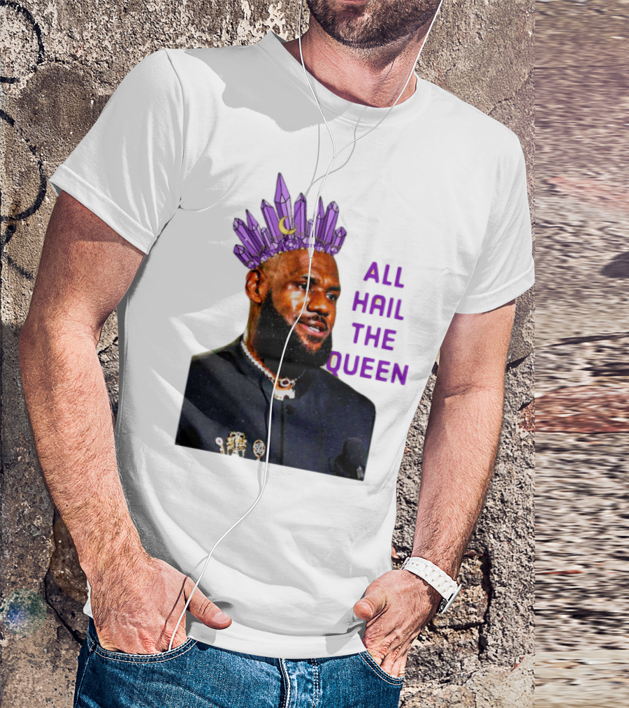 LeBron James All Hail The Queen Purple Crystal Crown T-Shirt
