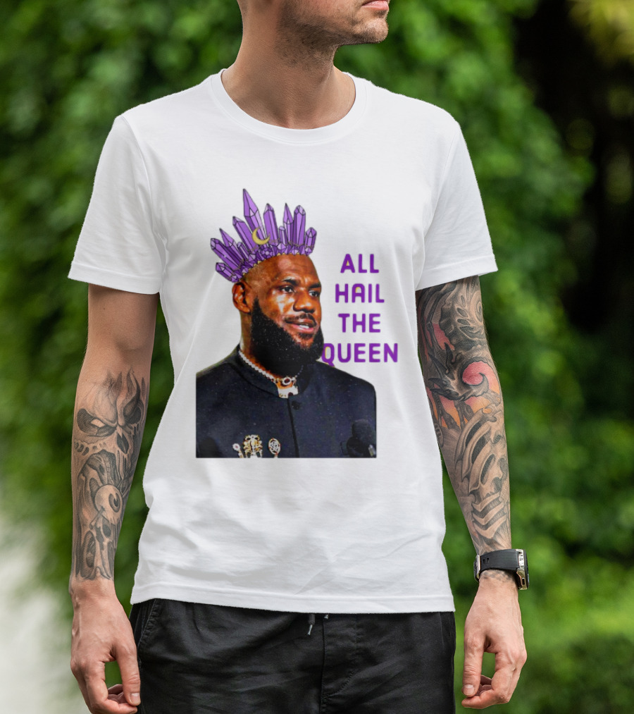 LeBron James All Hail The Queen Purple Crystal Crown T-Shirt