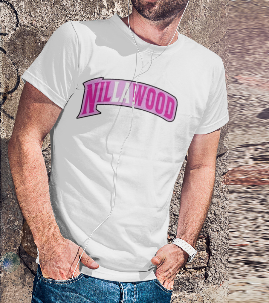 Nilla Nillawood Banner With Pink Lettering T-Shirt