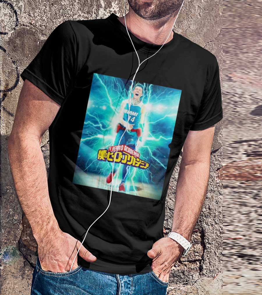 Tyler Herro Miami Heat Boku Hero Academia Lightning Burst T-Shirt