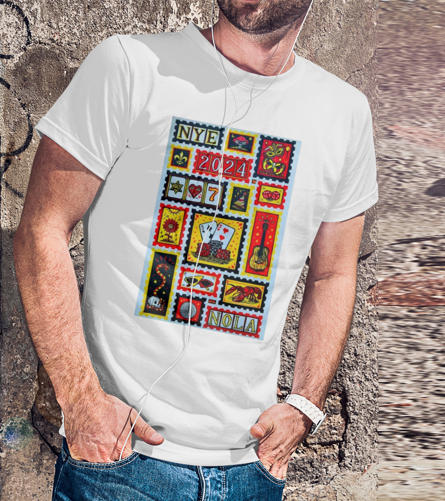 NYE 2024 NOLA Guitar Cards Dice Symbols T-Shirt