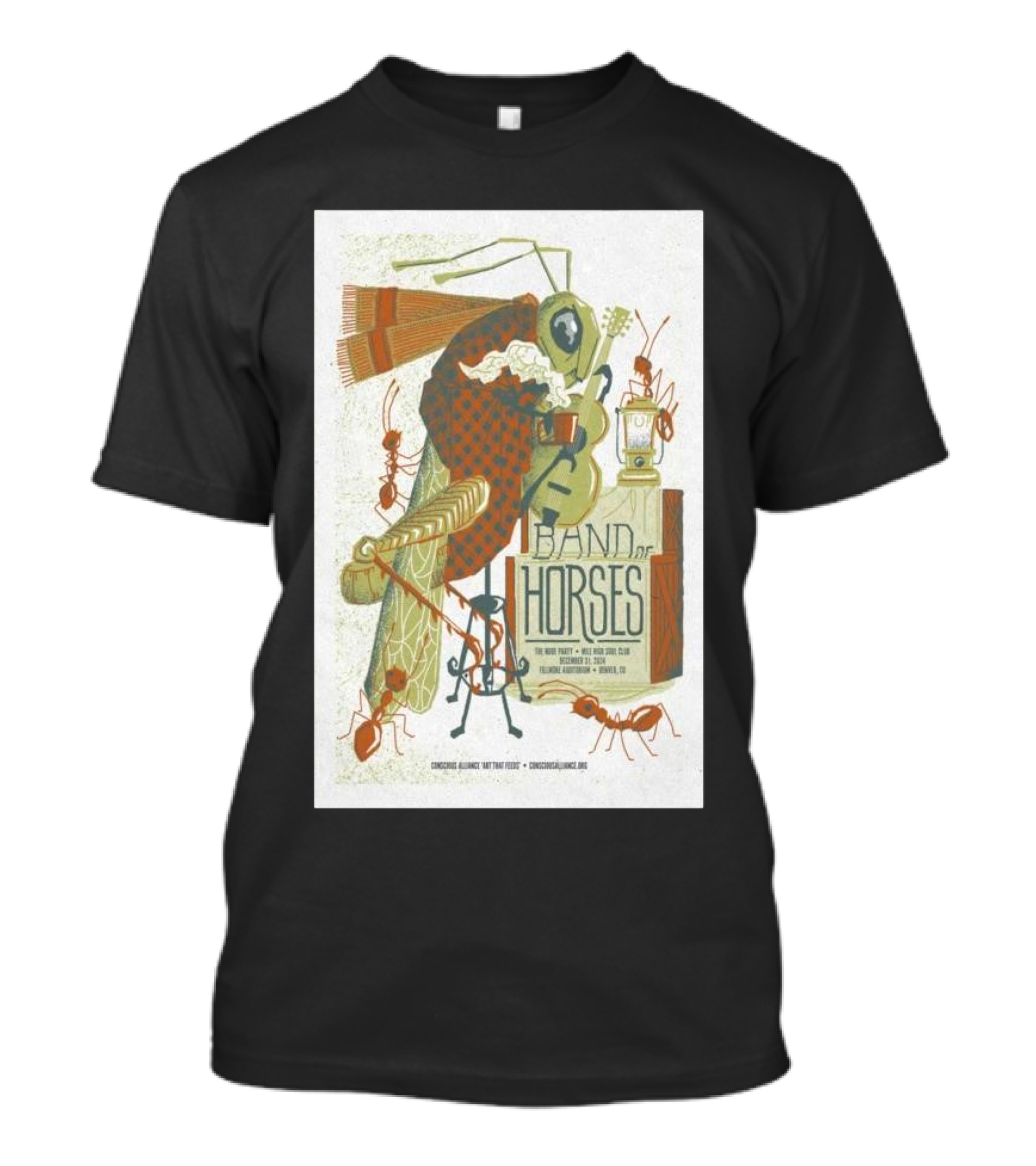 Band Of Horses New Year's Eve Party With Special Guests The Still Tide At Fillmore Auditorium Denver CO December 31 2024 Tour T-Shirt
