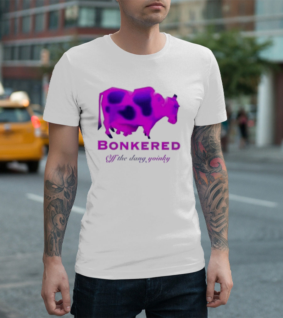 BONKERED Off The Dang Yoinky Purple Cow T-Shirt