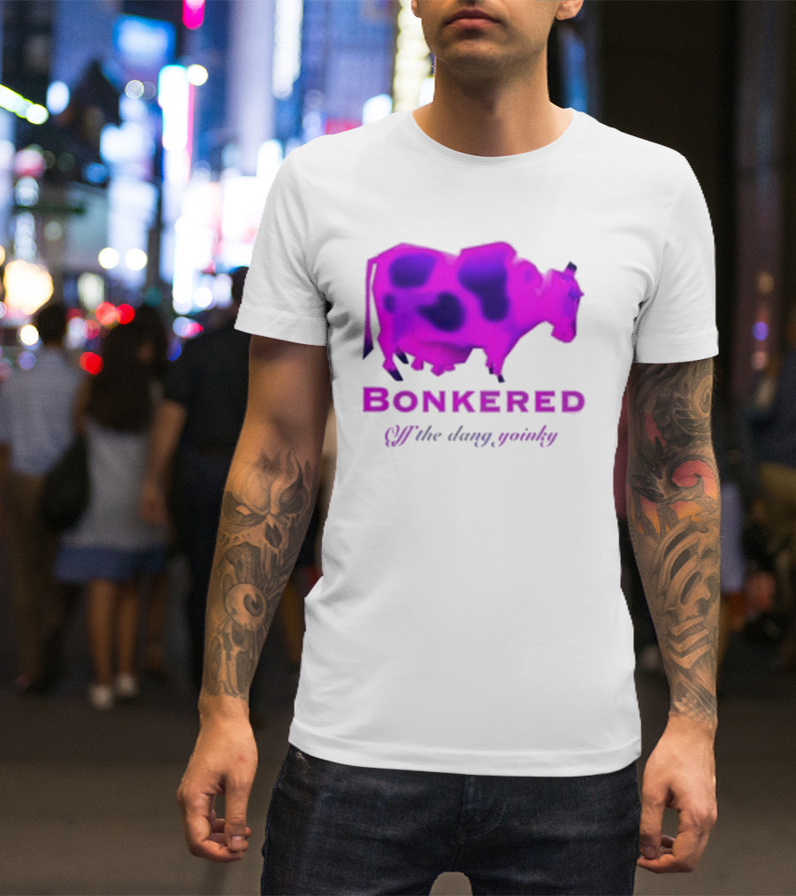 BONKERED Off The Dang Yoinky Purple Cow T-Shirt
