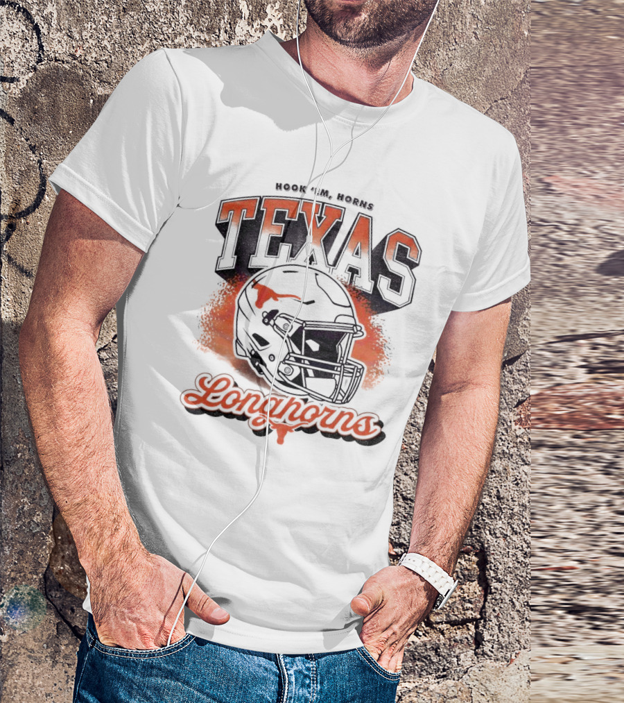 Hook Em Horns Texas Longhorns Football Helmet Texas Longhorns T-Shirt