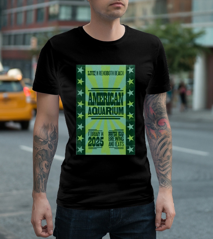 LIVE In Rehoboth Beach American Aquarium February 14 2025 Dogfish Head Brewing and Eats T-Shirt