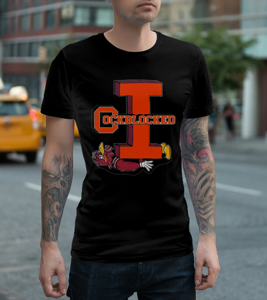 Cockblocked I Gamecock Under Illinois Block T-Shirt