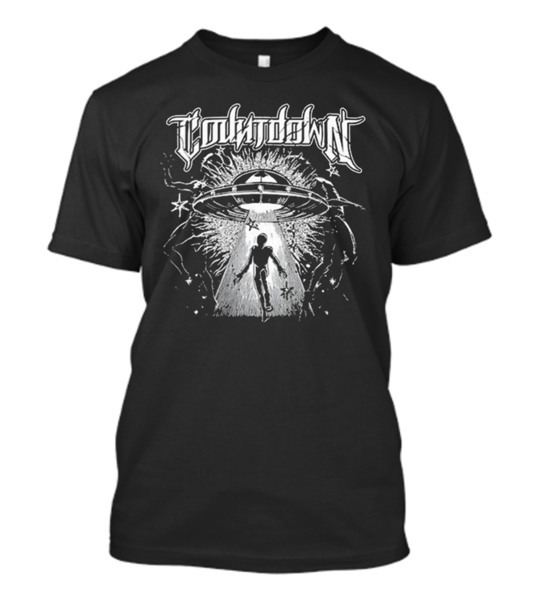 Insomniac Disruption Lineup Countdown UFO Alien Abduction T-Shirt