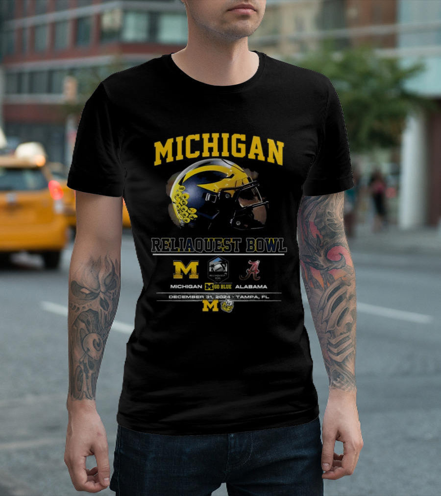 Michigan Reliaquest Bowl Michigan Go Blue Alabama December 31 2024 Tampa FL T-Shirt