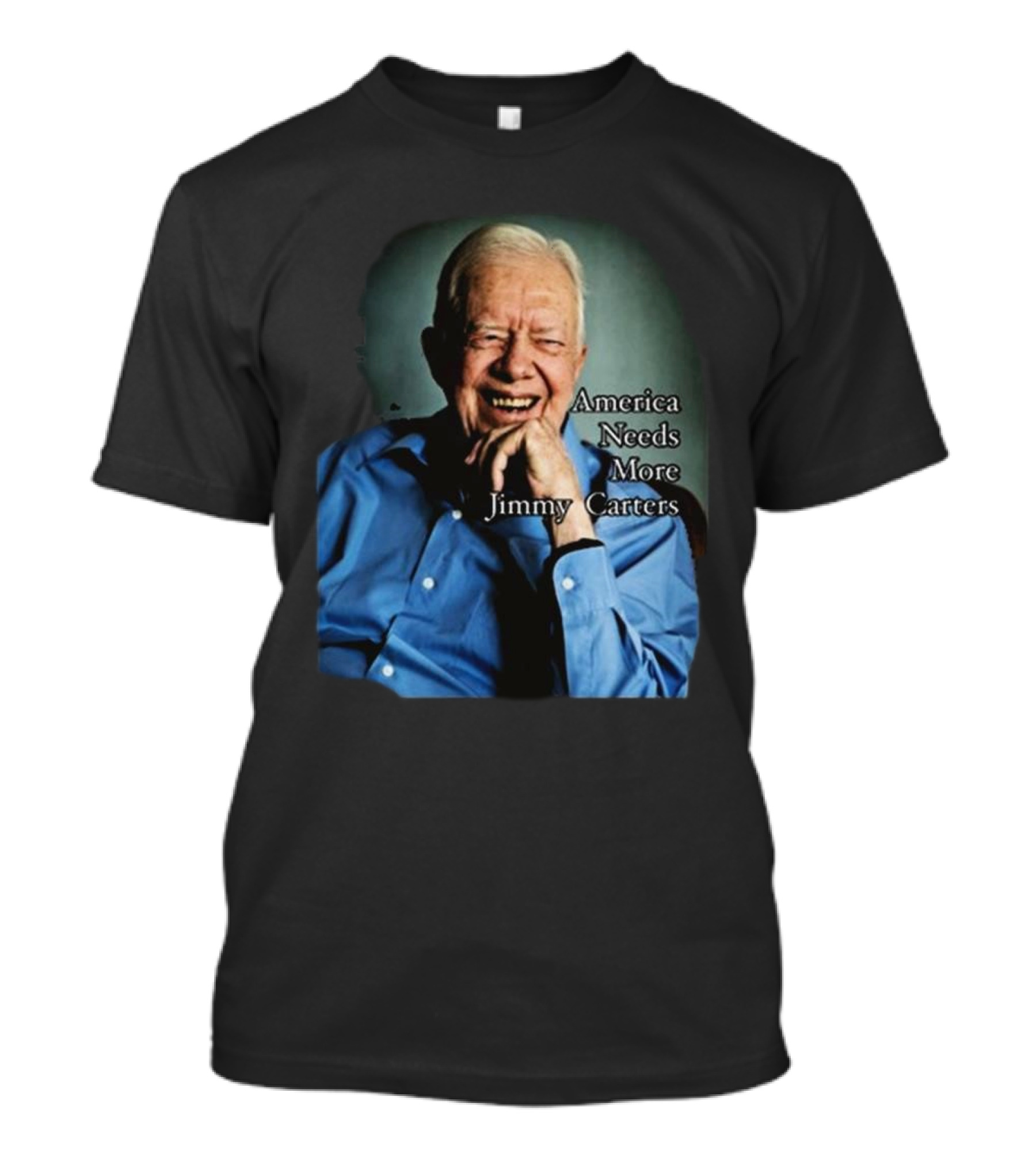 Norbert Leo Butz America Needs More Jimmy Carters Image With Smiling Elderly Man In Blue T-Shirt