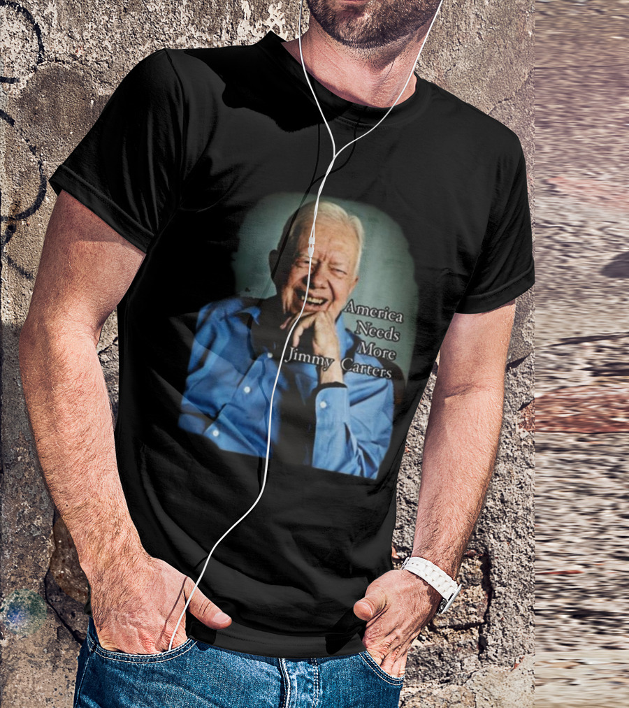 Norbert Leo Butz America Needs More Jimmy Carters Image With Smiling Elderly Man In Blue T-Shirt