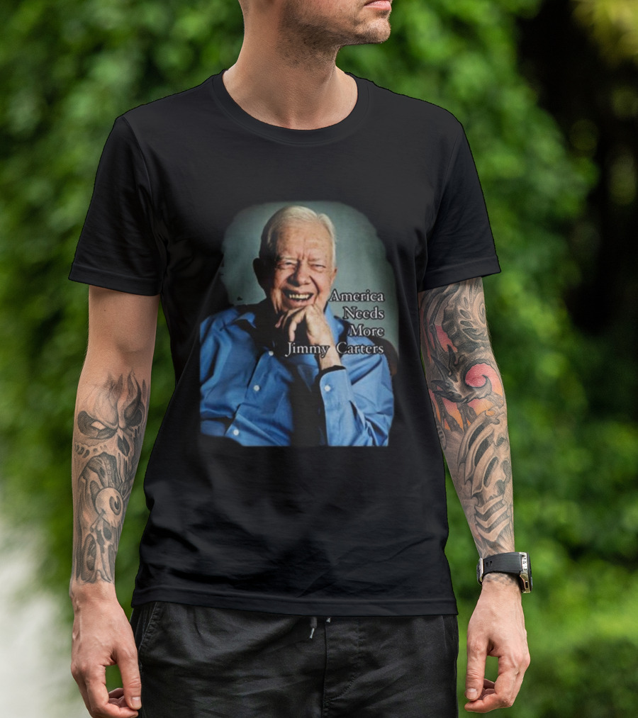 Norbert Leo Butz America Needs More Jimmy Carters Image With Smiling Elderly Man In Blue T-Shirt