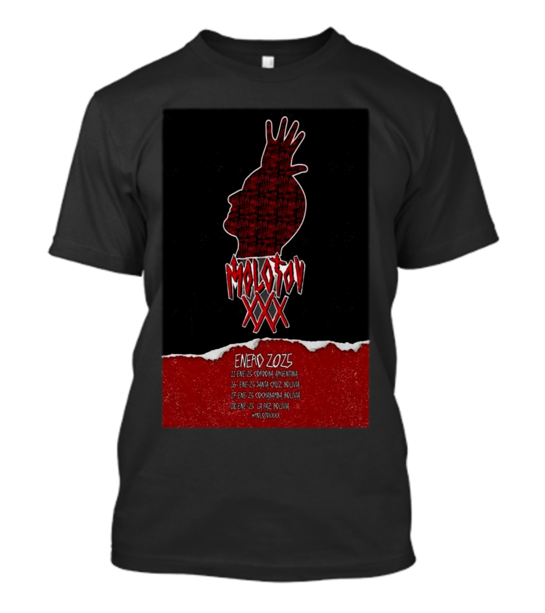 Molotov XXX Tour 2025 Enero Dates South America Locations T-Shirt