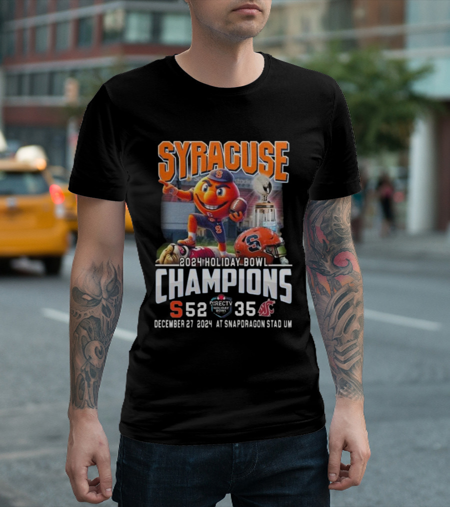 Syracuse Orange 2024 Holiday Bowl Champions 52-35 December 27 At Snapdragon Stad UM T-Shirt