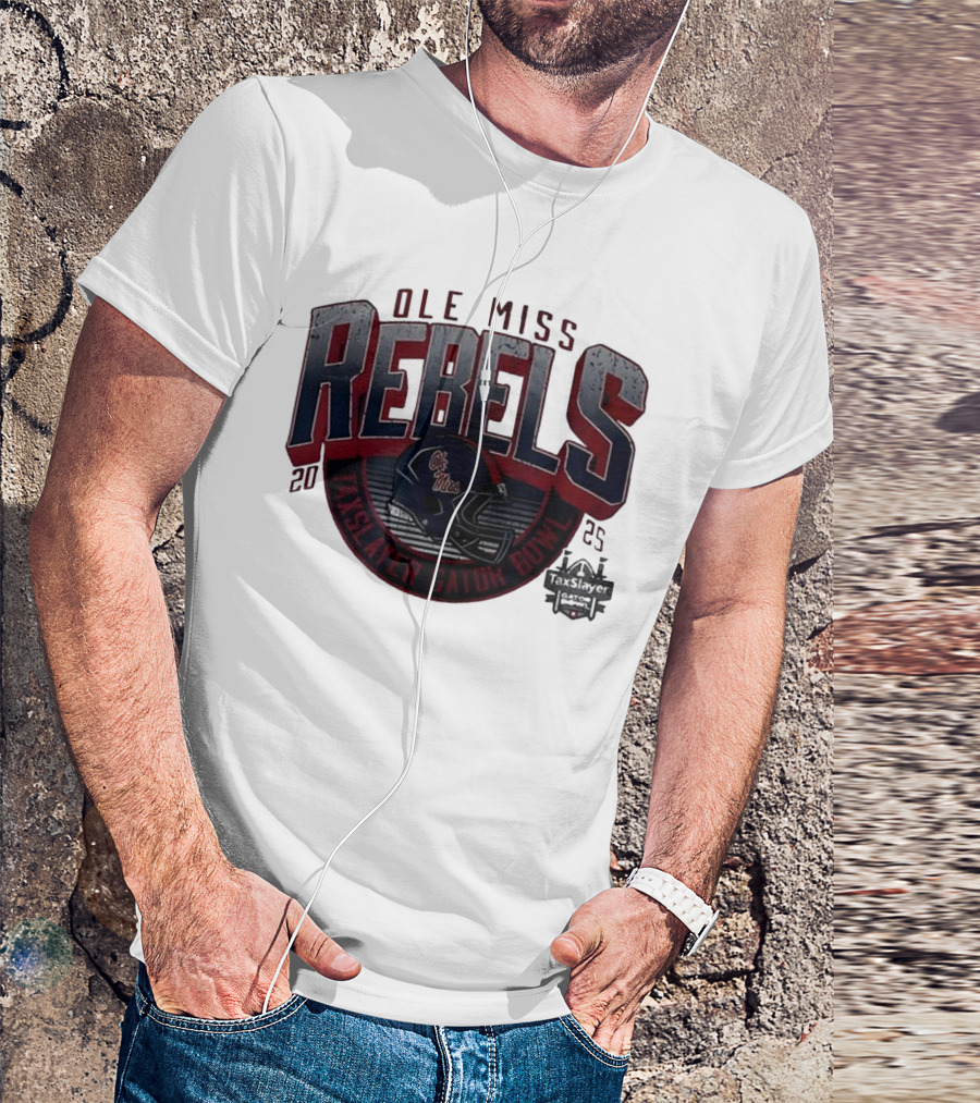 Ole Miss Rebels TaxSlayer Gator Bowl 2025 Football Helmet T-Shirt