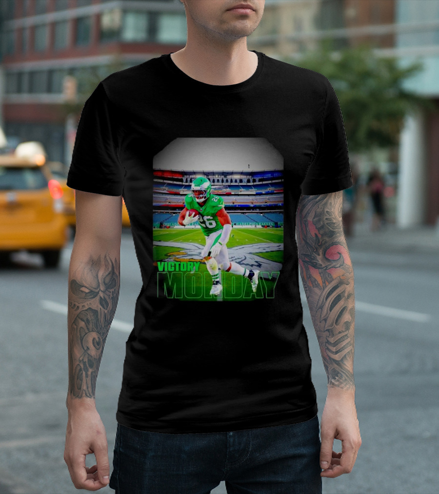 Victory Monday Saquon Barkley Philadelphia Eagles Stadium Football T-Shirt