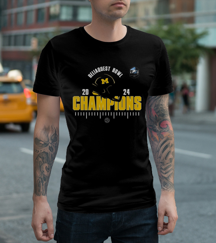 Michigan Wolverines 2024 Reliaquest Bowl Champions Football Season Classic T-Shirt