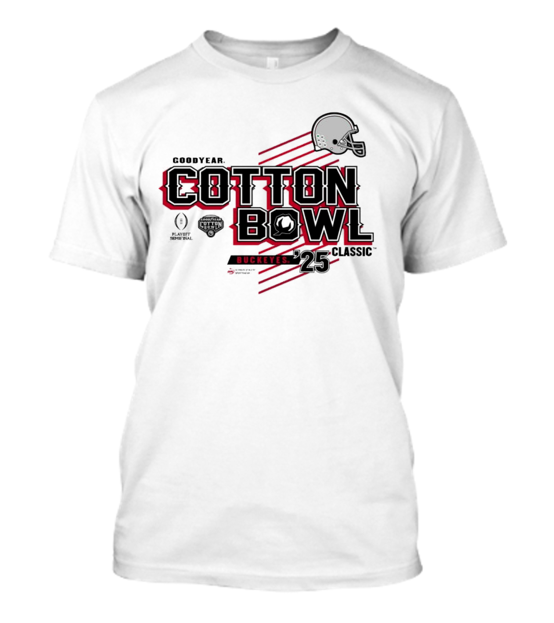 Goodyear Cotton Bowl Classic 2025 Ohio State Buckeyes Helmet Football Playoff Semifinal T-Shirt