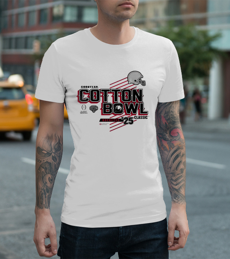 Goodyear Cotton Bowl Classic 2025 Ohio State Buckeyes Helmet Football Playoff Semifinal T-Shirt