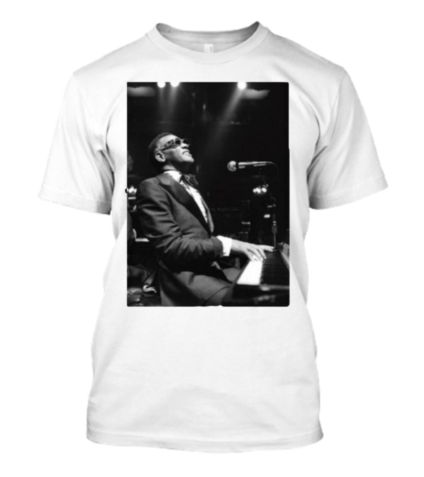 Jayson Tatum Wearing Ray Charles Iconic Piano Performance T-Shirt