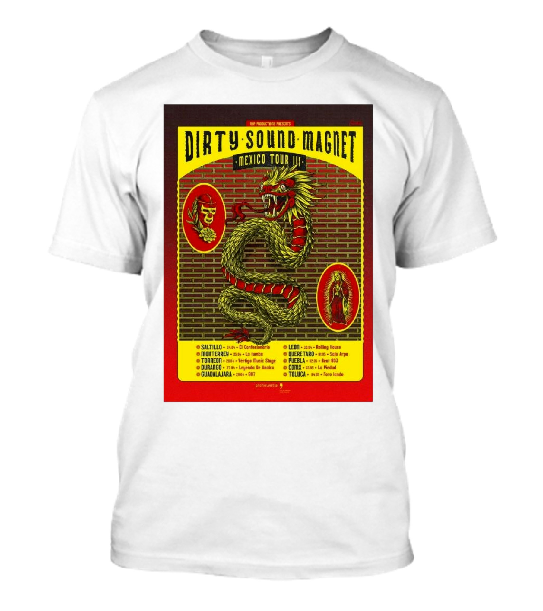 Dirty Sound Magnet Mexico Tour 2025 Mexican Dragon Art With Tour Dates T-Shirt